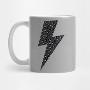 Black and Grey Leopard Cheetah Spots Lightning Mug